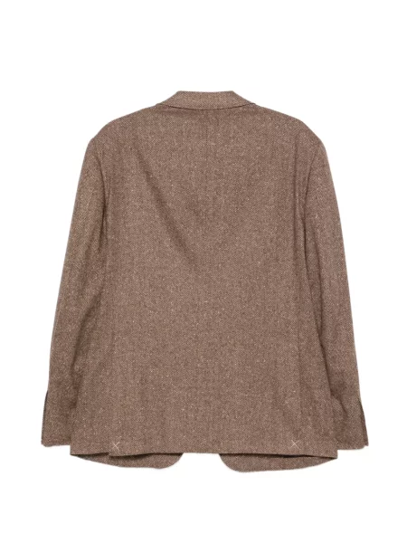 Sacou Canali cu model herringbone maro