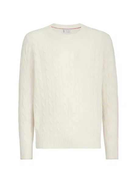 Pulover Brunello Cucinelli din cașmir alb