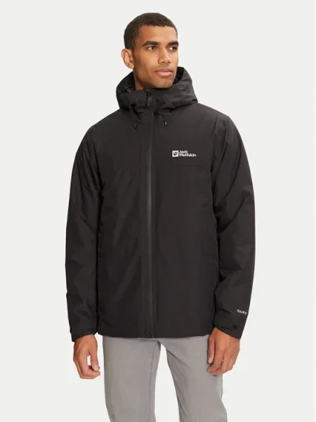 Jack Wolfskin Nepremokavá bunda Wisper Ins čierna