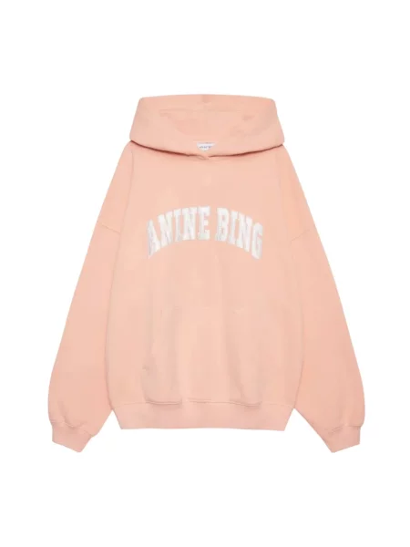 Bluza z kapturem Anine Bing z kapturem różowa