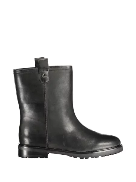 Botine Polo Ralph Lauren din piele cu autograf cu decolteu în V albastru