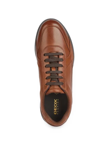 Sneakerși Geox din piele maro