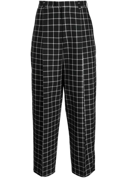 Kostkované zúžené kalhoty Marni černé