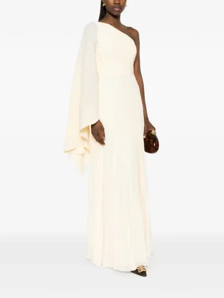 Rochie maxi Solace London cu un umăr gol galben