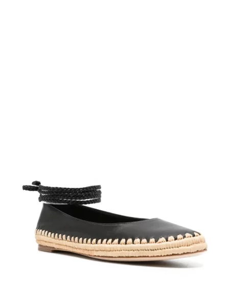 Espadrile Max Mara țesuți cu bretele negru