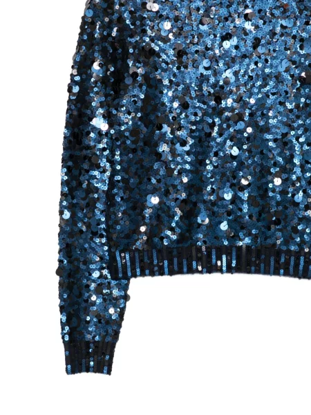 Pulover Cynthia Rowley cu paiete albastru