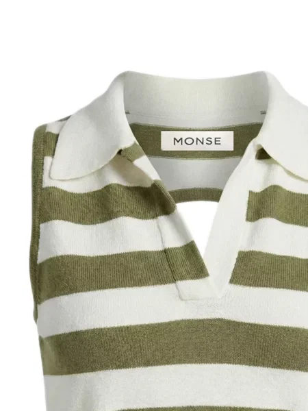 Gulerat top Monse cu dungi verde
