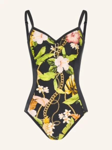 Charmline Tvarující Plavky Imperial Tropics / zlatá / světle zelená černá