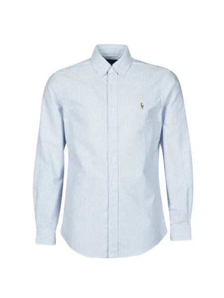 Srajca Polo Ralph Lauren z dolgimi rokavi keper modra