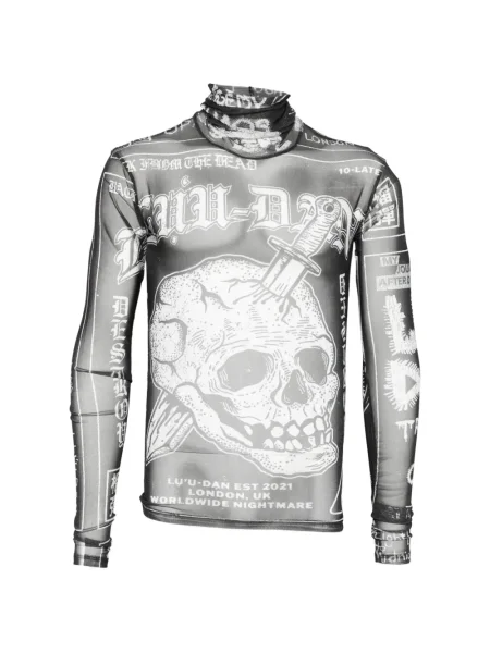 Тениска Lựu đạn с принт черно