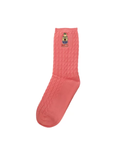 Skarpety Gucci z logo różowe