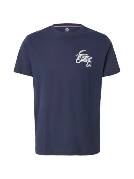LERROS Tricou Serafino bleumarin alb