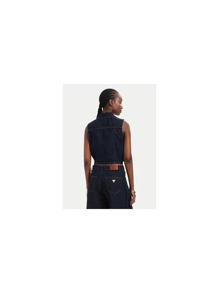 Guess Jeans Telovnik Mornarsko Regular Fit modra