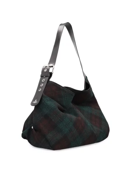 Duża torebka Vivienne Westwood wełniana zielona