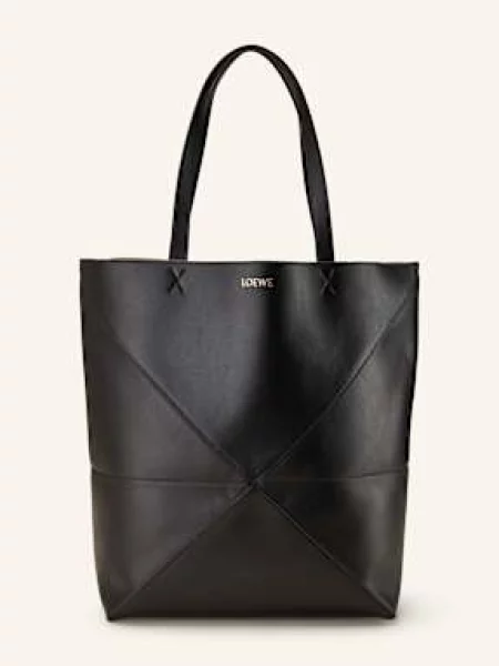 Loewe Torba Shopper Puzzle Fold Tote Large schwarz czarna