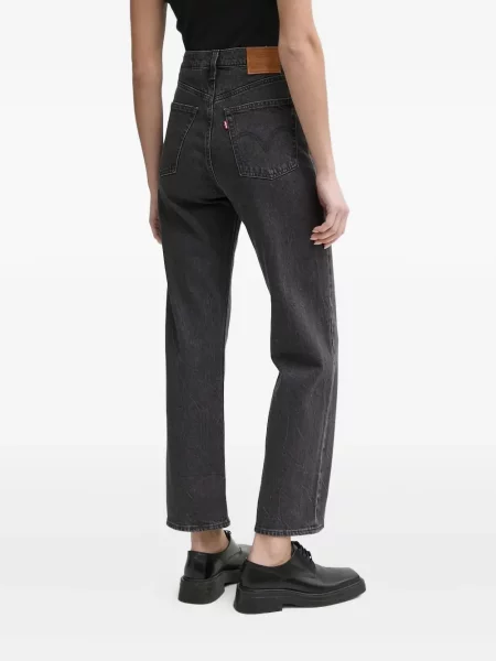 Proste jeansy Levi's 501 w paski ze stretchu dzwony niebieskie