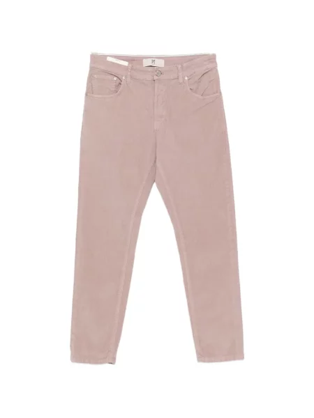 Pantaloni Pt Torino de catifea cord cu autograf roz