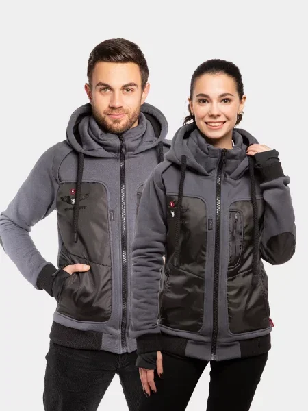 Кофта Авіація Галичини графіт бавовна/поліестер