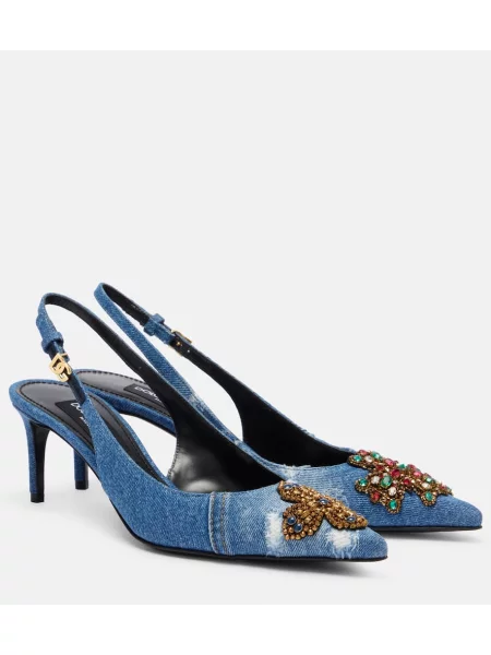 Pantofi cu toc Dolce&gabbana slingback albastru