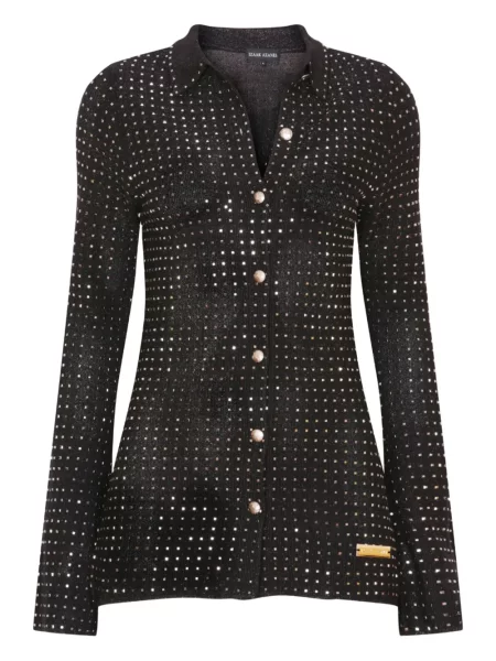 Kardigan Izaak Azanei z kryształkami czarny