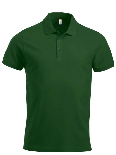 Clique Classic Lincoln S/S Polo z bawełny – nowoczesny krój – bottle green zielona