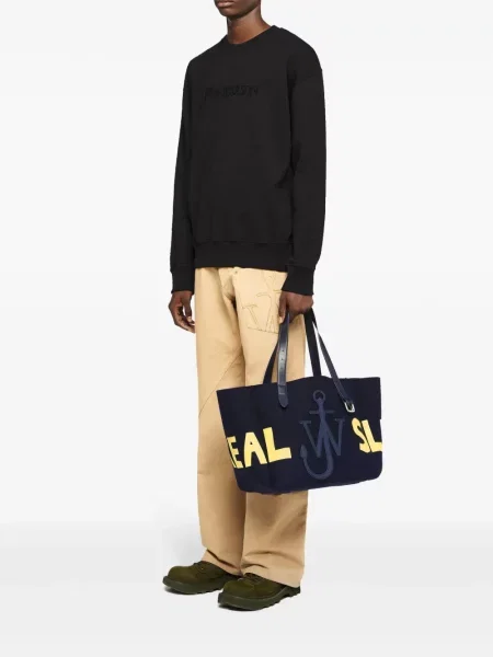 Hanorac Jw Anderson cu broderie negru