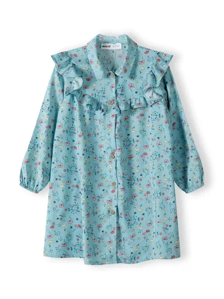 MINOTI Rochie albastru aqua / galben / roșu negru