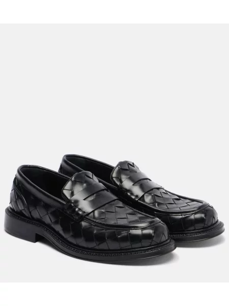 Pantofi loafer Bottega Veneta din piele negru