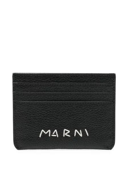 Portofel Marni cu broderie negru