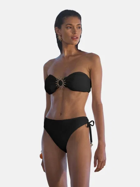 Love & roses Slip costum de baie negru