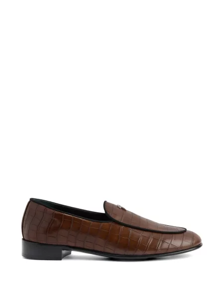 Pantofi loafer Giuseppe Zanotti cu autograf maro