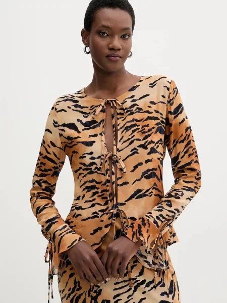 Блузка Never Fully Dressed візерунок коричневий