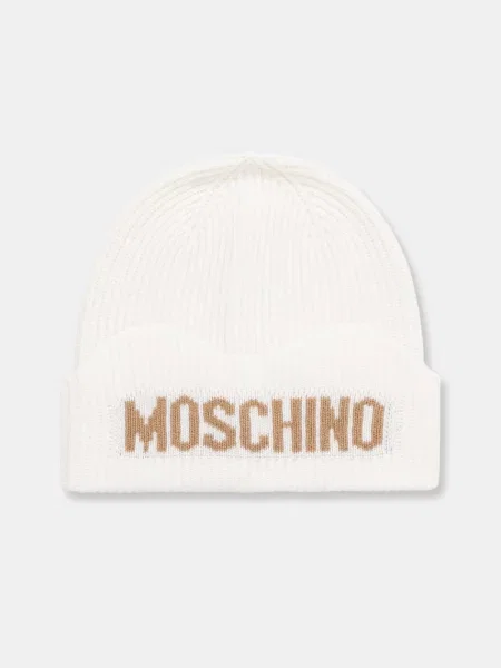 Moschino căciulă pentru femei cu lână bej