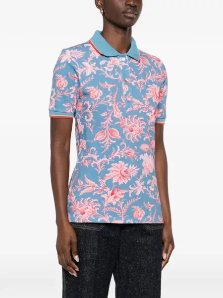 Polo Etro cu model floral albastru
