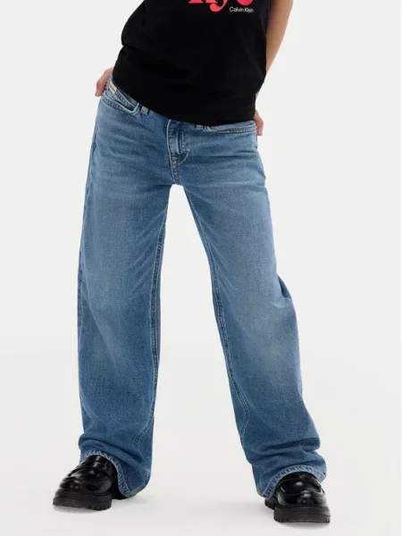 Calvin Klein Džíny Wide Leg Fit authentic denim modré