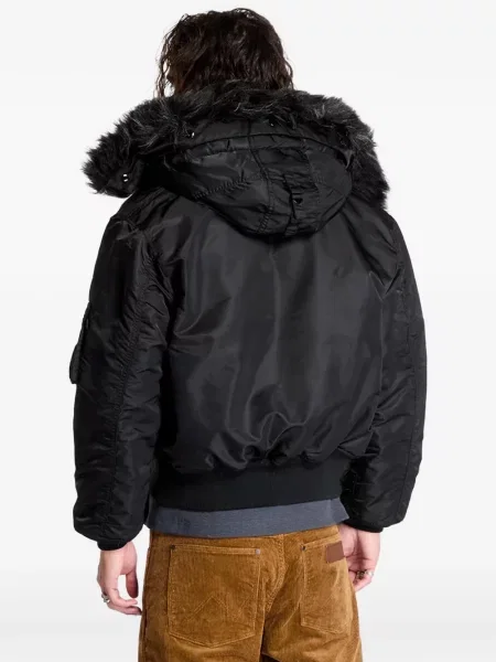Geacă Alpha Industries cu glugă negru