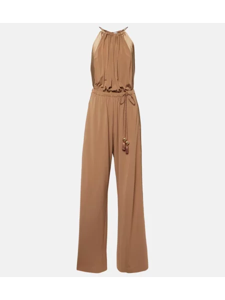 Kombinezon Max Mara z dżerseju brązowy