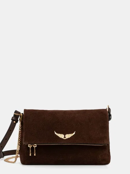 Zadig&Voltaire Semišová kabelka ROCKY II SUEDE hnědá