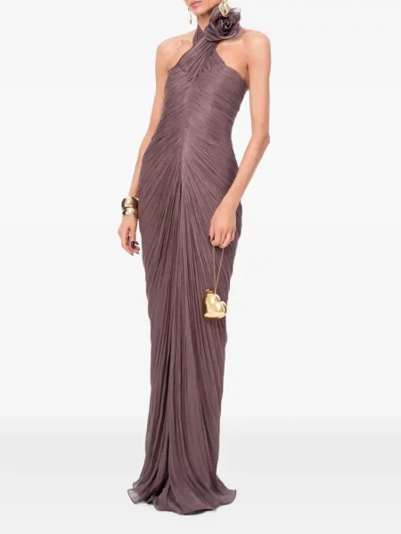 Rochie maxi Ana Radu cu model floral maro