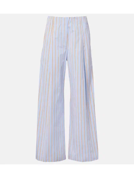 Pantaloni Dries Van Noten cu dungi albastru