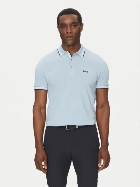 BOSS Tricou polo Paddy celest albastru