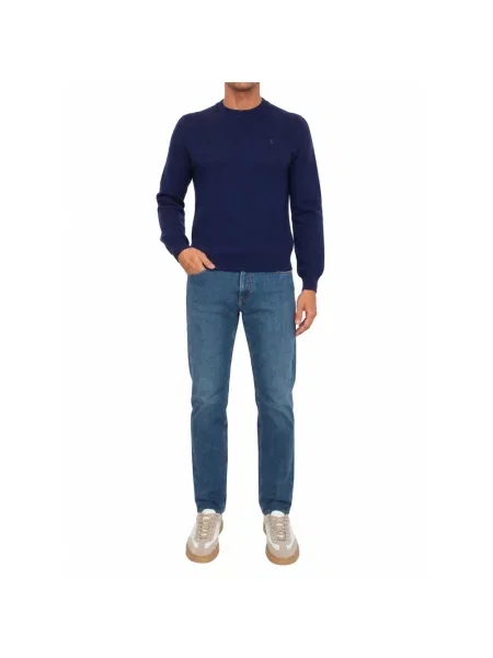 Sweter Trussardi wełniany niebieski