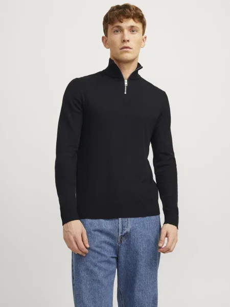JACK & JONES Pulover JJEEmil' negru