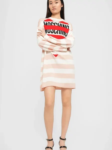 Вовняна смугаста сукня Moschino