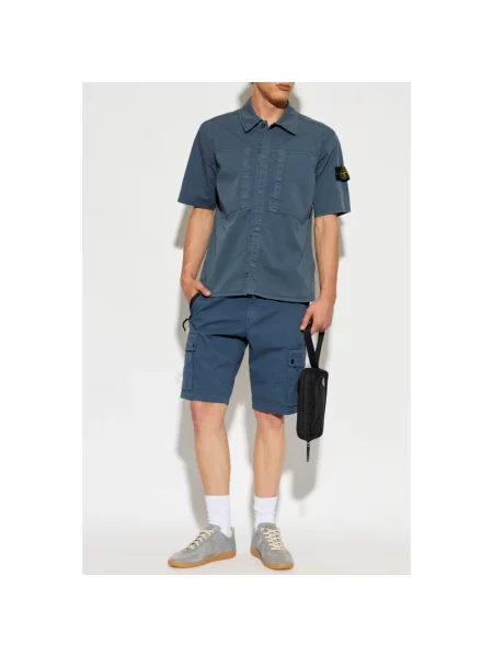 Koszula z krótkim rękawem Stone Island z kamieniami niebieska