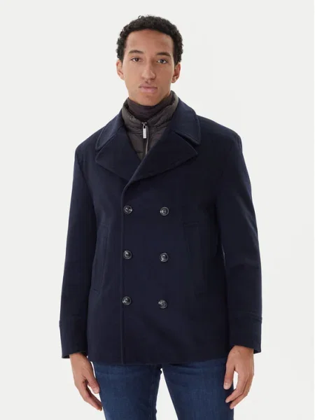 Bugatti Вълнено палто тъмносин