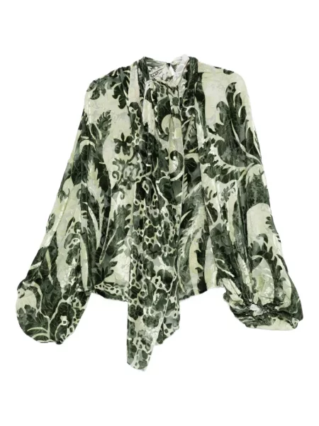 Bluză F.r.s For Restless Sleepers cu model floral cu imagine verde