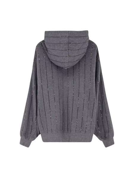 Haftowana bluza Brunello Cucinelli szara