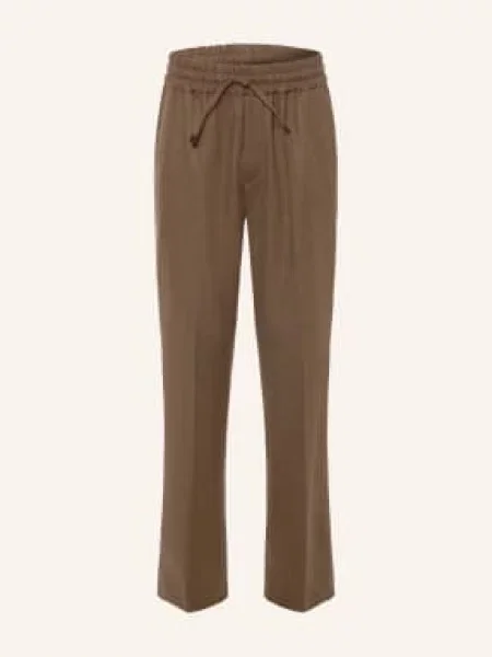 Drôle De Monsieur Spodnie Flanelowe W Stylu Joggingowym O Kroju Regular Fit braun