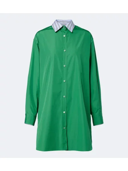 Rochie tip cămașă Loewe din poplin verde